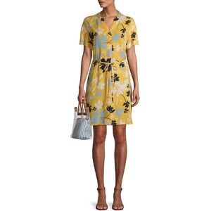 TIME AND TRU - SIZE: L (12-14) Woven Shirtdress Midi Dress With Pockets And Belt